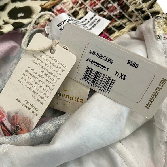 Revolve x‎ Agua Bendita Floral Animal Print Alani Fearless Dress XS Maximalist - Picture 6 of 8